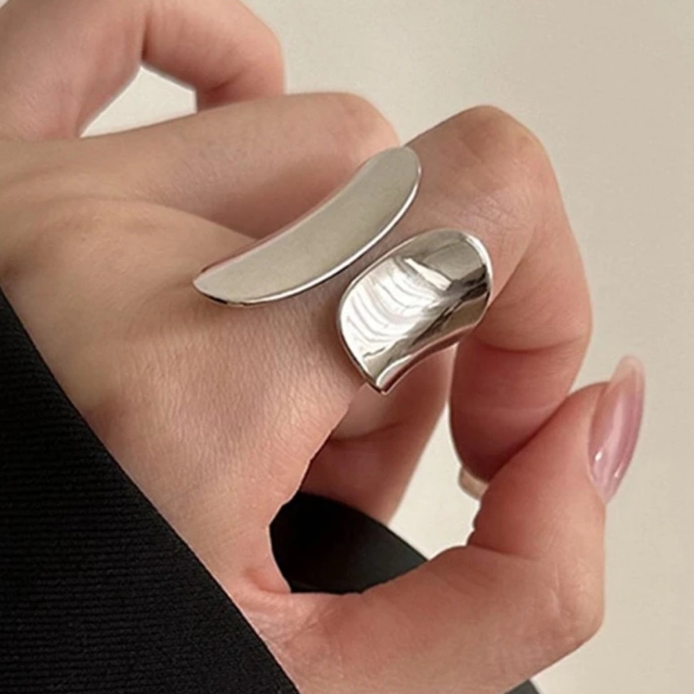 Silver Plated Cuff Statement Ring